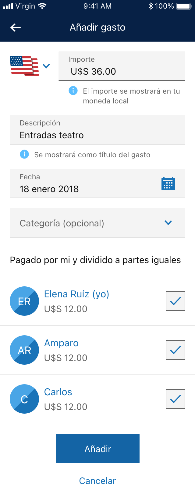 Expenses Group — associate transaction